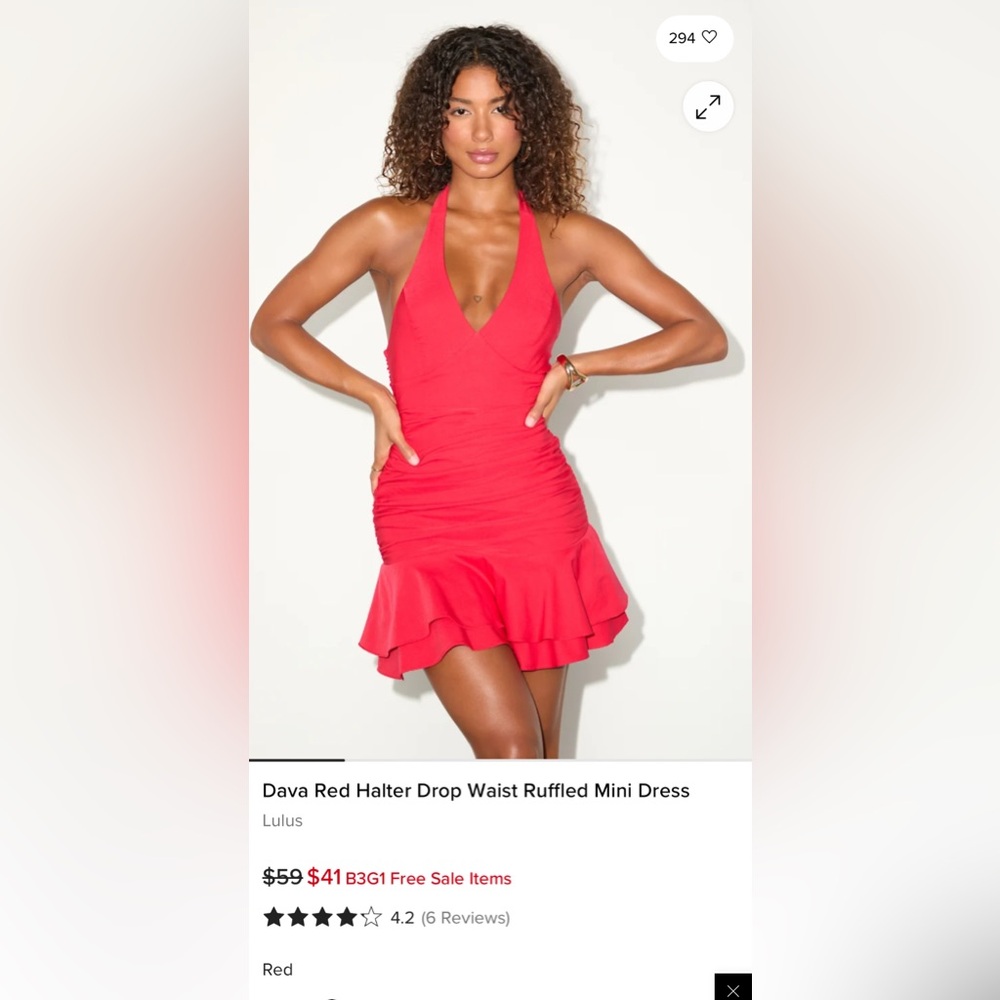 Lulus red mini halter dress